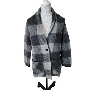 Wilfred Free Coat Off Duty Aritzia Gray Plaid Wool Jacket Women's Small